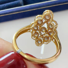 Load image into Gallery viewer, LUOWEND 18K Yellow Gold Natural Diamond Ring for Women