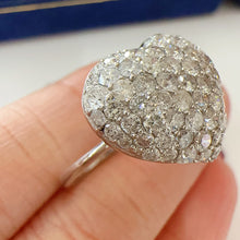 Load image into Gallery viewer, LUOWEND 18K White Gold Natural Diamond Ring for Women