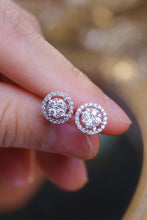 Load image into Gallery viewer, LUOWEND 18K White Gold Natural Diamond Stud Earrings for Women