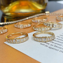 Load image into Gallery viewer, LUOWEND 18K Yellow Gold Fine Jewelry Real Natural Diamond Ring for Women
