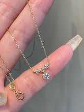 Load image into Gallery viewer, LUOWEND 18K Yellow Gold Natural Diamond Necklace for Women