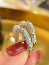 Load image into Gallery viewer, LUOWEND 18K White/Yellow Gold Fine Jewelry Real Natural Diamond Ring for Women