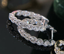 Load image into Gallery viewer, LUOWEND 18K White/Yellow Gold Fine Jewelry Real Natural Diamond Earrings for Women
