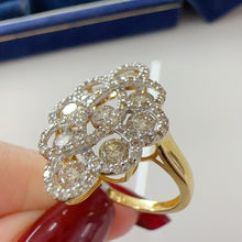 Load image into Gallery viewer, LUOWEND 18K Yellow Gold Natural Diamond Ring for Women