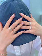 Load image into Gallery viewer, LUOWEND 18K Rose Gold Fine Jewelry Real Natural Diamond Ring for Women