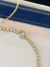 Load image into Gallery viewer, LUOWEND 18K White/Yellow Gold Real Natural Diamond Bracelet for Women