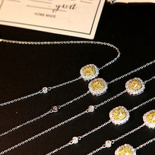 Load image into Gallery viewer, LUOWEND 18K White Gold Real Natural Yellow Diamond Diamond Bracelet for Women