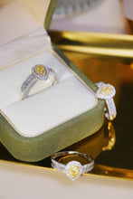 Load image into Gallery viewer, LUOWEND 18K White Gold Natural Yellow Diamond Ring for Women