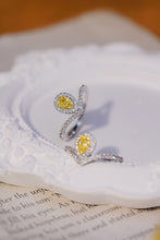 Load image into Gallery viewer, LUOWEND 18K White Gold Natural Yellow Diamond Ring for Women