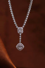 Load image into Gallery viewer, LUOWEND 18K White Gold Real Natural Diamond Necklace for Women