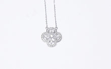Load image into Gallery viewer, LUOWEND 18K White Gold Real Natural Diamond Necklace for Women