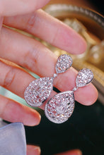 Load image into Gallery viewer, LUOWEND 18K White Gold Natural Diamond Drop Earrings for Women