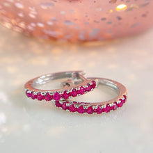 Load image into Gallery viewer, LUOWEND 18K White/Yellow/Rose Gold Fine Jewelry Real Natural Ruby Earrings for Women