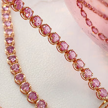 Load image into Gallery viewer, LUOWEND 18K Yellow Gold Fine Jewelry Natural Pink Sapphire Bracelet for Women