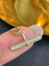 Load image into Gallery viewer, LUOWEND 18K White/Yellow Gold Fine Jewelry Real Natural Diamond Pendant for Women