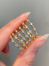 Load image into Gallery viewer, LUOWEND 18K Yellow Gold Natural Diamond Ring for Women