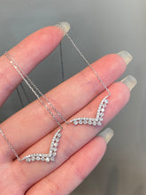 Load image into Gallery viewer, LUOWEND 18K White Gold Natural Diamond Necklace for Women