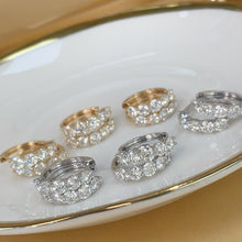 Load image into Gallery viewer, LUOWEND 18K White/Yellow Gold Fine Jewelry Real Natural Diamond Hoop Earrings for Women