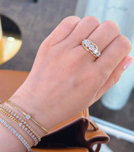 Load image into Gallery viewer, LUOWEND 18K Yellow Gold Fine Jewelry Real Natural Diamond Ring for Women