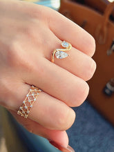 Load image into Gallery viewer, LUOWEND 18K Yellow Gold Fine Jewelry Real Natural Diamond Ring for Women