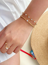 Load image into Gallery viewer, LUOWEND 18K Yellow Gold Fine Jewelry Real Natural Diamond Bracelet for Women
