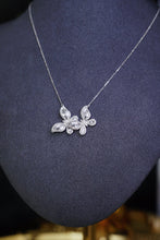 Load image into Gallery viewer, LUOWEND 18K White Gold Real Natural Diamond Pendant Necklace for Women