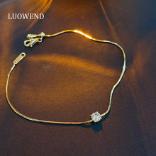 Load image into Gallery viewer, LUOWEND 18K Yellow Gold Fine Jewelry Real Natural Diamond Bracelet for Women