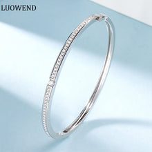 Load image into Gallery viewer, LUOWEND 18K White Gold Real Natural Diamond Bracelet for Women
