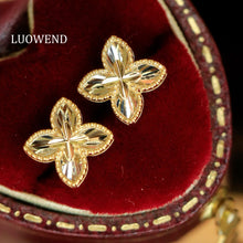 Load image into Gallery viewer, LUOWEND 18K Yellow Gold Stud Earrings for Women