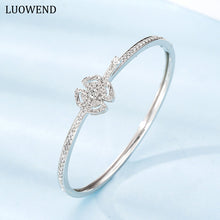 Load image into Gallery viewer, LUOWEND 18K White Gold Real Natural Diamond Bracelet for Women
