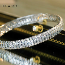 Load image into Gallery viewer, LUOWEND 18K White Gold Real Natural Bracelet for Women