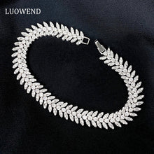 Load image into Gallery viewer, LUOWEND 18K White Gold Real Natural Diamond Bracelet for Women