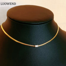 Load image into Gallery viewer, LUOWEND 18K Yellow Gold Real Natural Diamond Necklace for Women