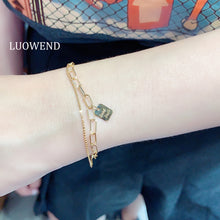 Load image into Gallery viewer, LUOWEND 18K Yellow Gold Bracelet for Women