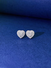 Load image into Gallery viewer, LUOWEND 18K White Gold Real Natural Diamond Stud Earrings for Women