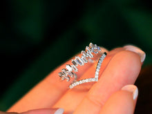 Load image into Gallery viewer, LUOWEND 18K White Gold Real Natural Diamond Ring for Women