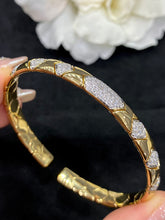 Load image into Gallery viewer, LUOWEND 18K White and Yellow Gold Real Natural Diamond Bracelet for Women