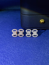 Load image into Gallery viewer, LUOWEND 18K White or Rose Gold Real Natural Diamond Stud Earrings for Women