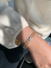 Load image into Gallery viewer, LUOWEND 18K Yellow Gold Real Natural Diamond Bracelet for Women