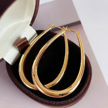 Load image into Gallery viewer, LUOWEND 18K Yellow Gold Hoop Earring for Women