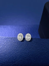 Load image into Gallery viewer, LUOWEND 18K White Gold Real Natural Diamond Stud Earrings for Women