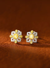 Load image into Gallery viewer, LUOWEND 18K White Gold Real Natural Diamond Earrings for Women