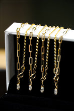 Load image into Gallery viewer, LUOWEND 18K Yellow Gold Real Natural Diamond Bracelet and Anklet Chain for Women