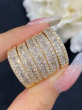Load image into Gallery viewer, LUOWEND 18K Yellow Gold Real Natural Diamond Ring for Women
