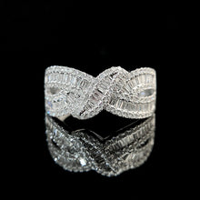 Load image into Gallery viewer, LUOWEND 18K White Gold Real Natural Diamond Ring for Women