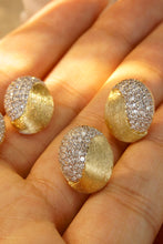 Load image into Gallery viewer, LUOWEND 18K Yellow Gold Real Natural Diamond Stud Earrings for Women