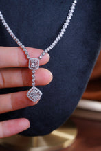 Load image into Gallery viewer, LUOWEND 18K White Gold Real Natural Diamond Necklace for Women