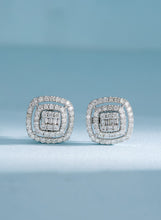 Load image into Gallery viewer, LUOWEND 18K White or Rose Gold Real Natural Diamond Stud Earrings for Women