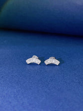 Load image into Gallery viewer, LUOWEND 18K White Gold Real Natural Diamond Stud Earrings for Women
