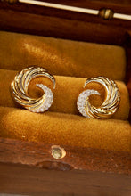 Load image into Gallery viewer, LUOWEND 18K Yellow Gold Real Natural Diamond Stud Earrings for Women